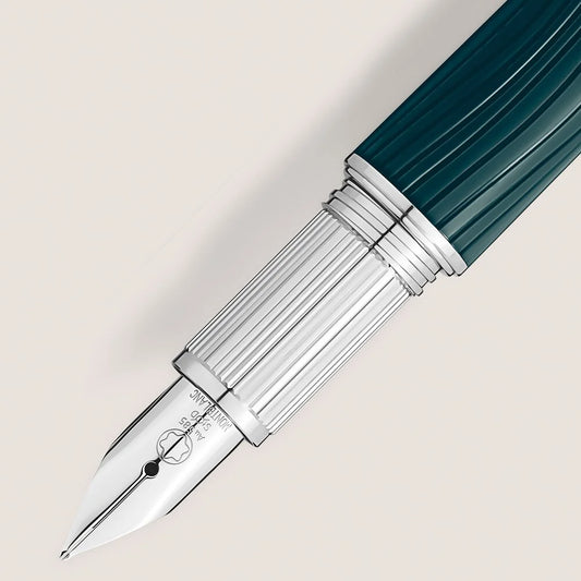 Luxus Füllfederhalter Montblanc mit 585er Goldfeder und platinbeschichteter Kappe