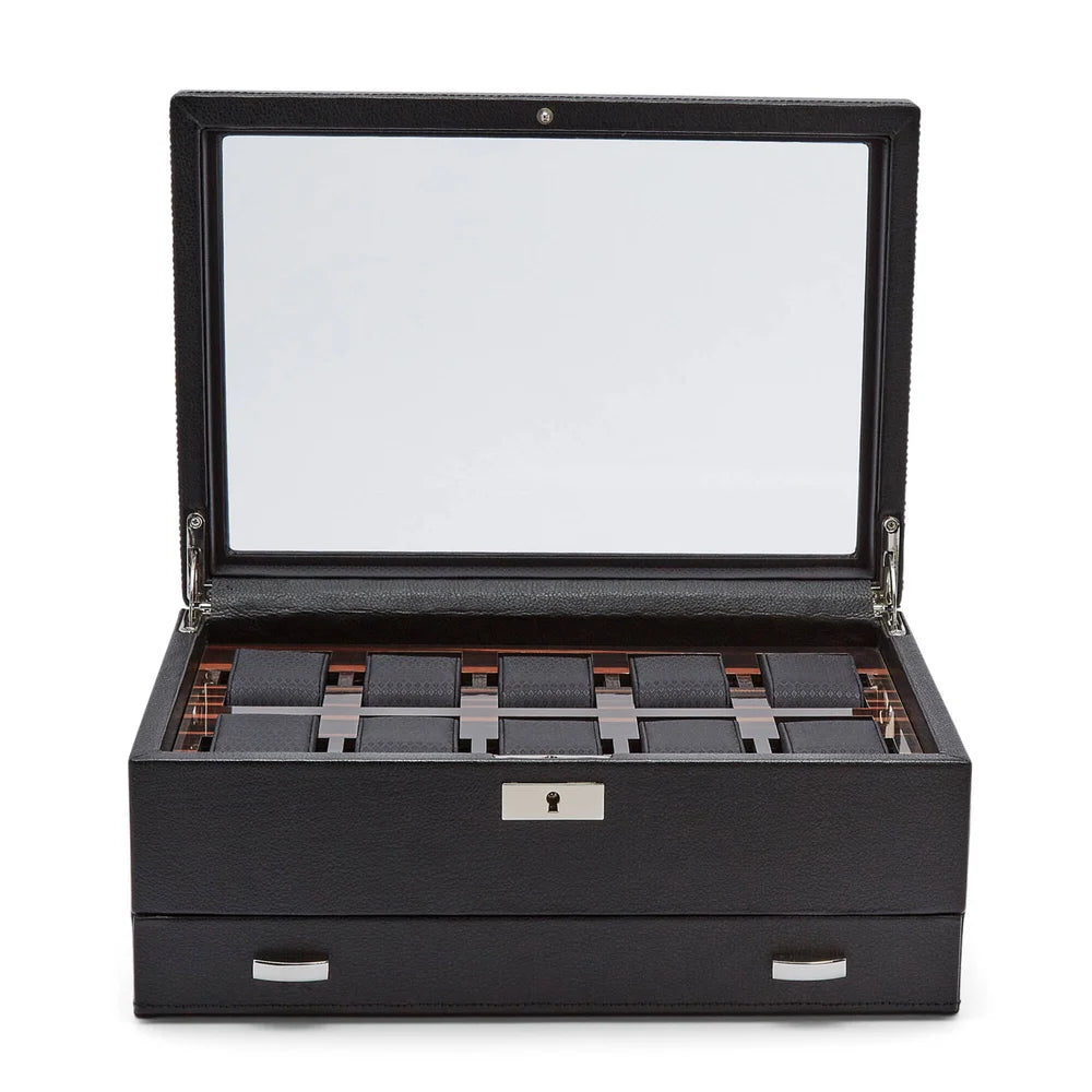 Roadster Box für 10 Uhren und eine Schublade schwarz