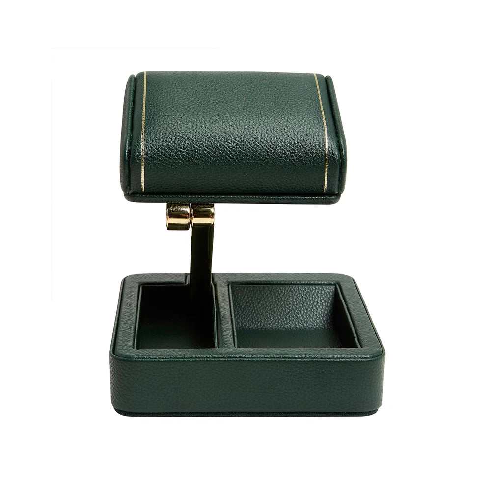 Luxus-Uhrenständer British Racing Single Grün – Premium Reise-Accessoire, hochwertigste Verarbeitung, elegantes Design für exklusive Uhren, erhältlich bei Juwelier und Goldschmied Schroll in Kitzbühel Tirol oder online.