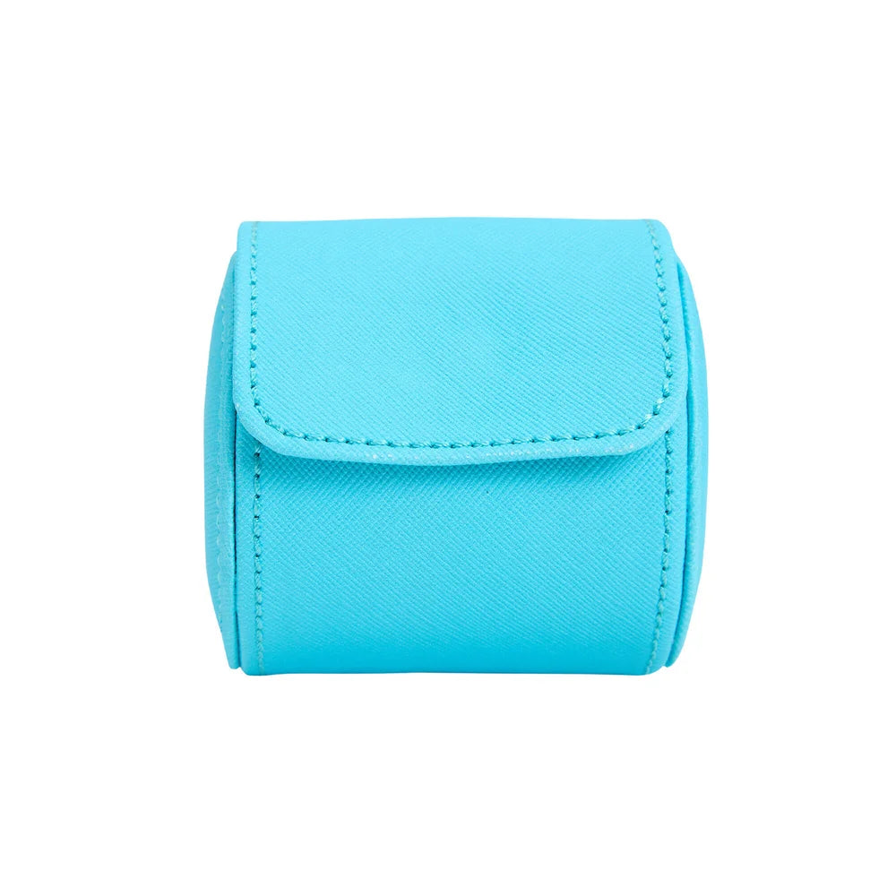 Luxus-Uhrenrolle Tutti Frutti Türkis – Premium-Aufbewahrung für eine Uhr, feinstes Leder, sichere und elegante Präsentation für exklusive Zeitmesser, ideales Geschenk für Uhrenfans, erhältlich bei Juwelier und Goldschmied Schroll in Kitzbühel Tirol oder online.