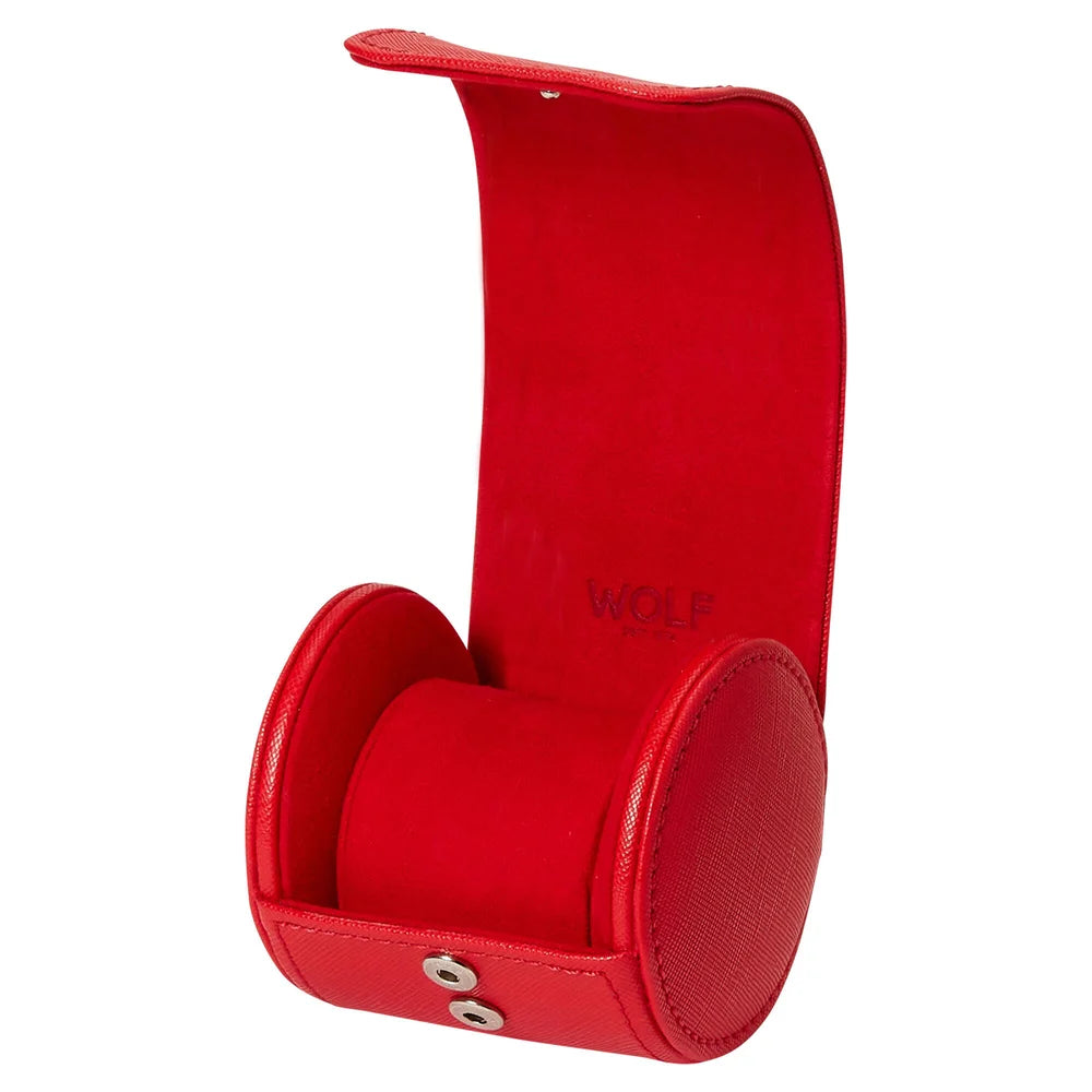 Premium Uhrenrolle Tutti Frutti Rot – luxuriöses Reiseaccessoire, leuchtendes Design, sichere Aufbewahrung für eine hochwertige Automatikuhr, exklusives Sammlerstück, erhältlich bei Juwelier und Goldschmied Schroll in Kitzbühel Tirol oder online.