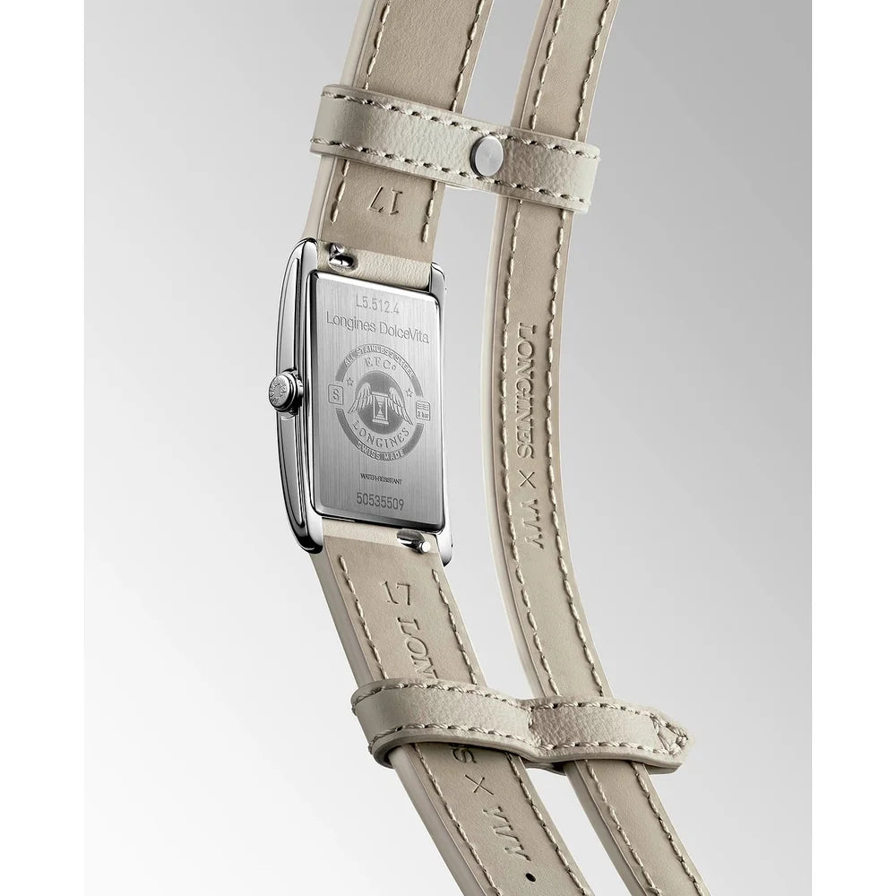 Schweizer Luxus Damenuhr Longines DolceVita – Weiß, Saphirglas, exklusives Modell bei Juwelier Schroll in Tirol