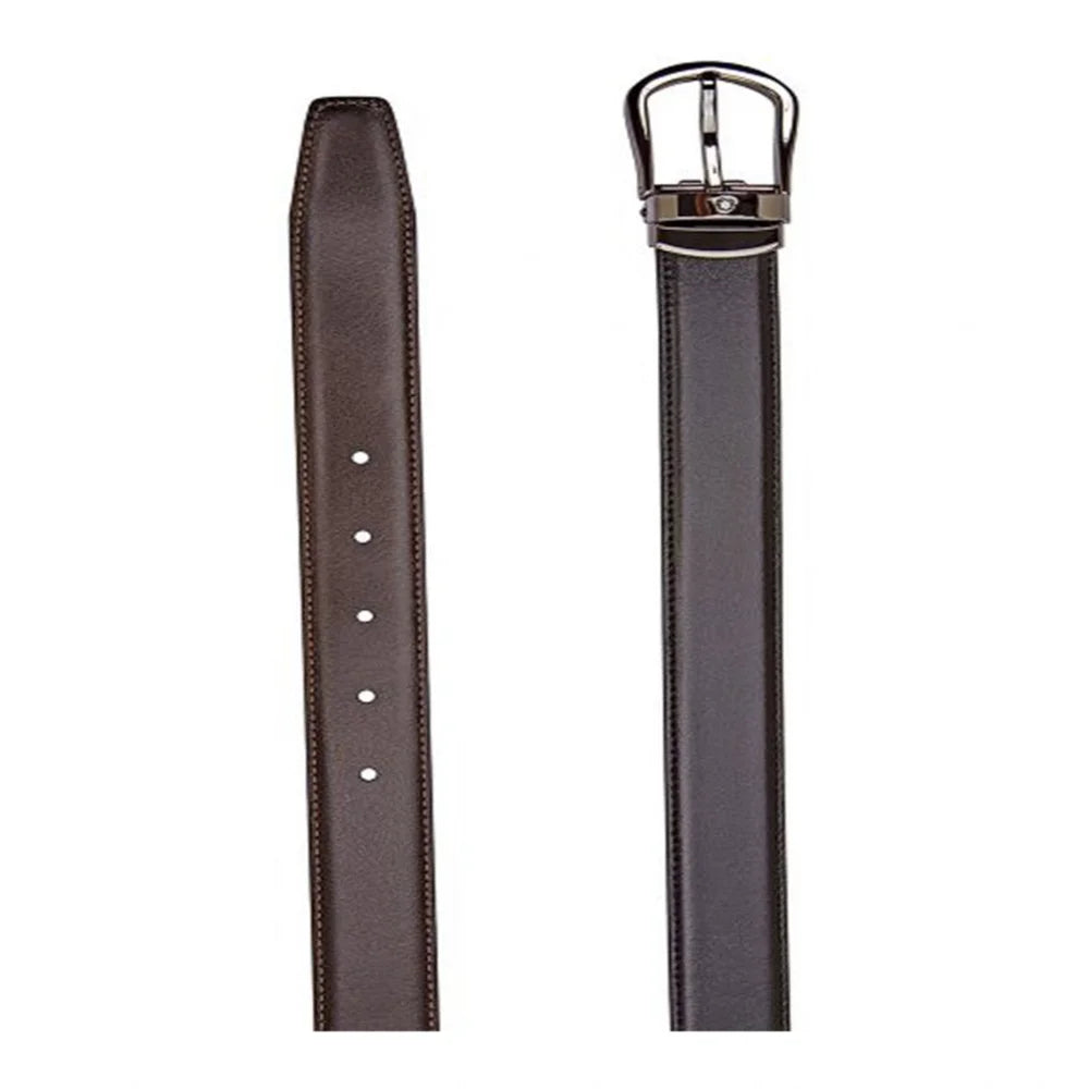 Montblanc® Gürtelset in Ebenholz/Schwarz – 2 verschiedene Schnallen – Leder – 30mm breit