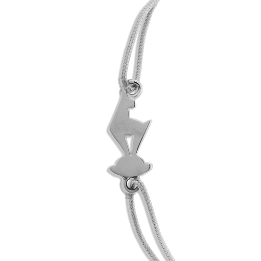 KitzSpirit© graues Glücksarmbändchen mit KB-Gams Silber