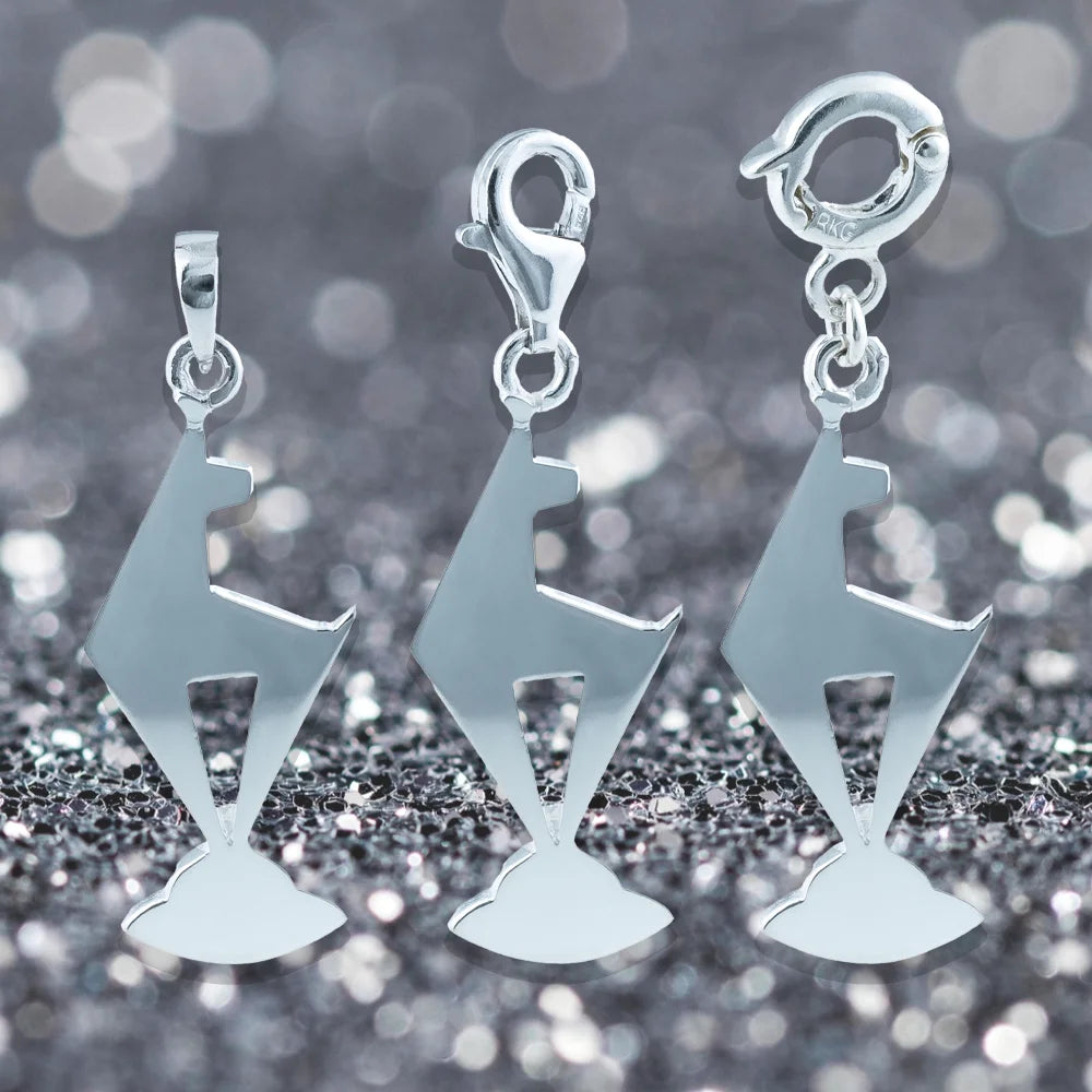 KitzSpirit® Walde Gams Anhänger aus 925 Sterling Silber – Handgefertigtes Souvenir aus Kitzbühel, exklusiver Schmuckanhänger im alpinen Stil, in drei Größen erhältlich, perfekt für Liebhaberinnen und Liebhaber besonderer Erinnerungsstücke, bei Juwelier Schroll in Tirol