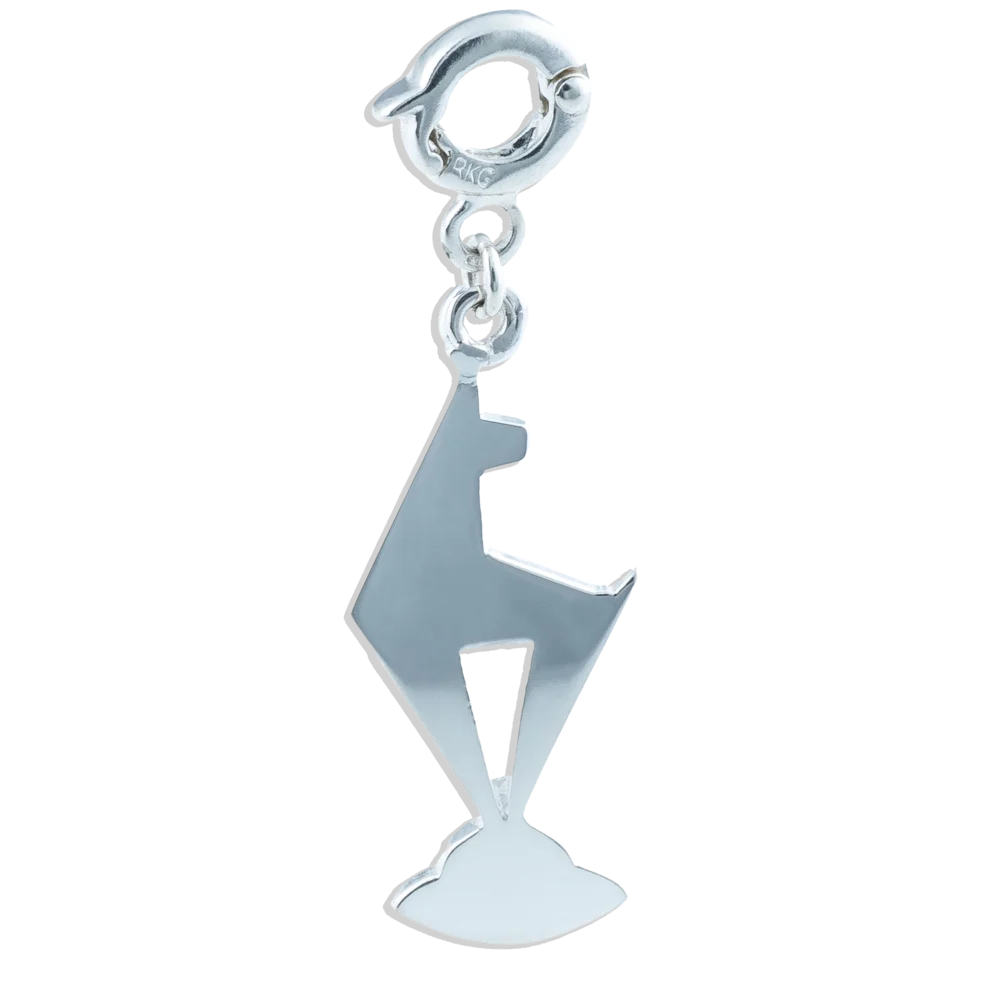 KitzSpirit® Walde Gams Anhänger aus 925 Sterling Silber mit Clip – Handgefertigter Schmuckanhänger im alpinen Kitzbühel-Design, praktischer Clip-Verschluss, exklusives Souvenir oder Geschenk, erhältlich bei Juwelier Schroll in Tirol