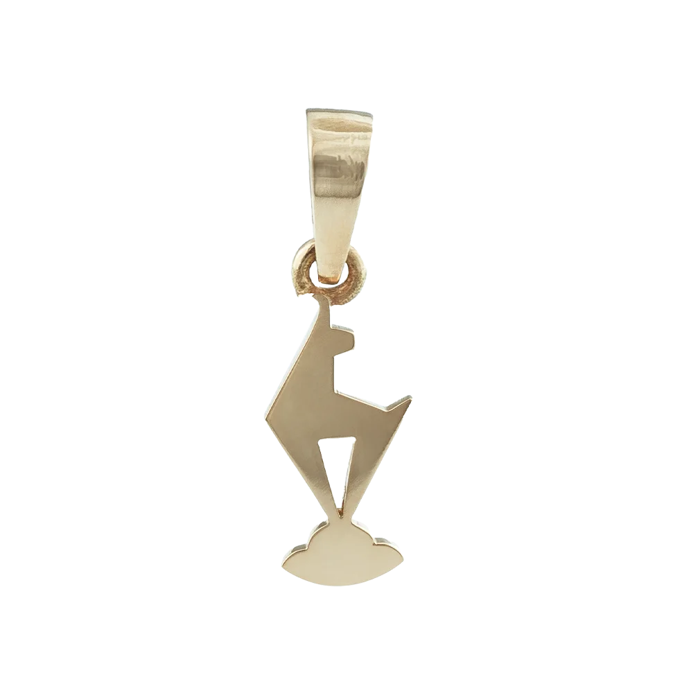 KitzSpirit® Walde Gams Anhänger aus 750 Gelbgold – Handgefertigtes Souvenir aus Kitzbühel, exklusiver Schmuckanhänger im alpinen Design, in drei Größen erhältlich, ideal für Liebhaberinnen und Liebhaber besonderer Erinnerungsstücke, bei Juwelier Schroll in Tirol