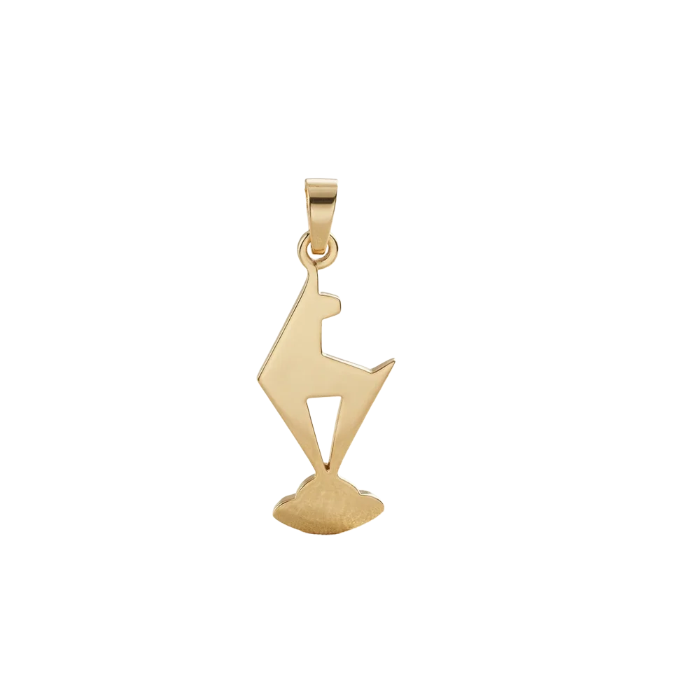 KitzSpirit® Walde Gams Anhänger aus 750 Gelbgold – Handgefertigtes Souvenir aus Kitzbühel, exklusiver Schmuckanhänger im alpinen Design, in drei Größen erhältlich, ideal für Liebhaberinnen und Liebhaber besonderer Erinnerungsstücke, bei Juwelier Schroll in Tirol