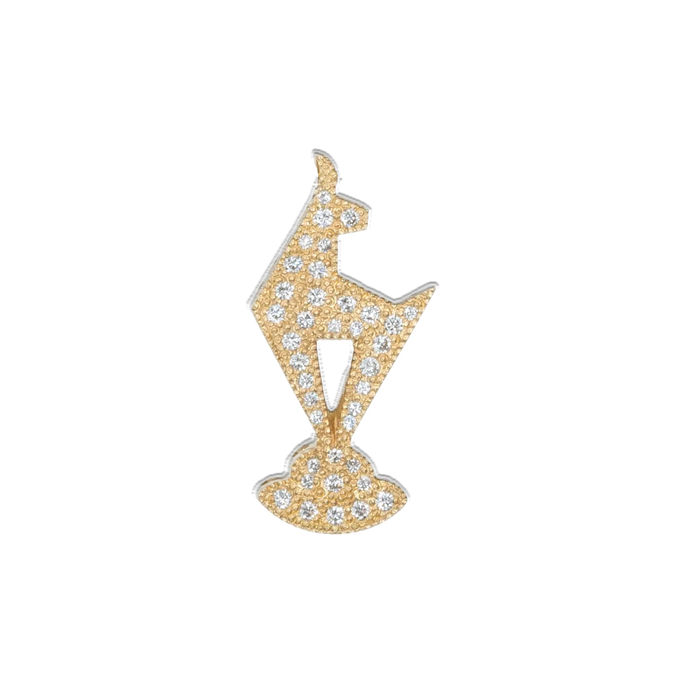 Kitz Gams Anhänger aus Gold mit pavé gefassten Brillanten – Exklusiver Designer-Schmuckanhänger aus österreichischer Handarbeit, in vier Größen erhältlich, luxuriöses Statement-Accessoire im Kitzbühel-Stil bei Goldschmiede Schroll in Tirol