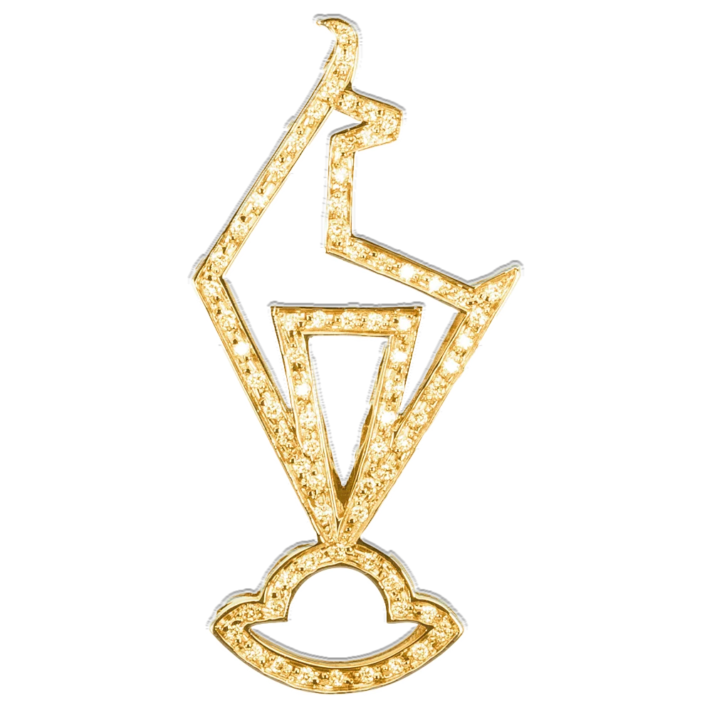 Kitz Gams Anhänger aus Gold mit pavé gefassten Brillanten – Exklusiver Designer-Schmuckanhänger aus österreichischer Handarbeit, in vier Größen erhältlich, luxuriöses Statement-Accessoire im Kitzbühel-Stil bei Goldschmiede Schroll in Tirol