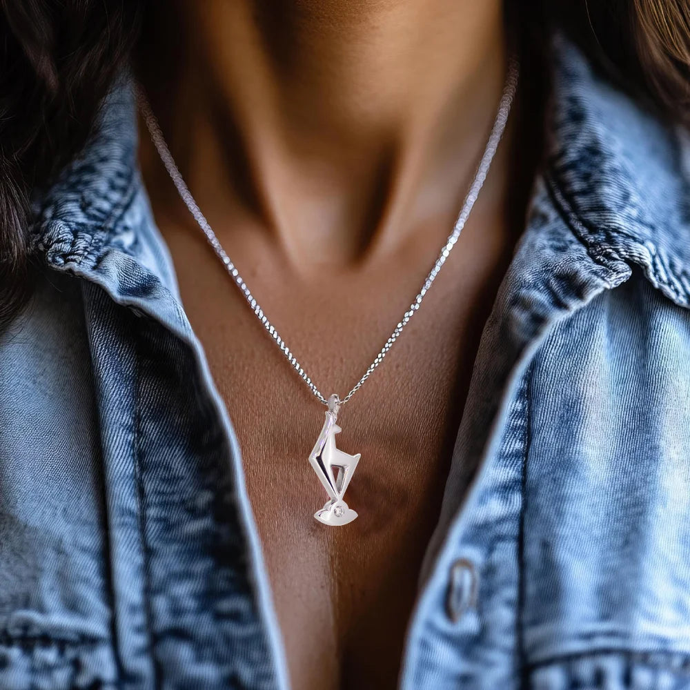 TC Gams Kitz Anhänger • Weißgold • 2 Größen • Handmade