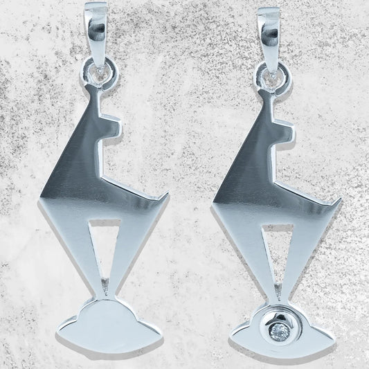 KitzSpirit® Walde Gams Anhänger – 750 Weißgold – 3 Größen