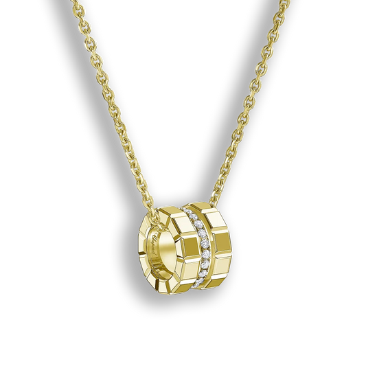 Ice Cube • Colliers & Anhänger • Gelbgold • Weißer Diamant