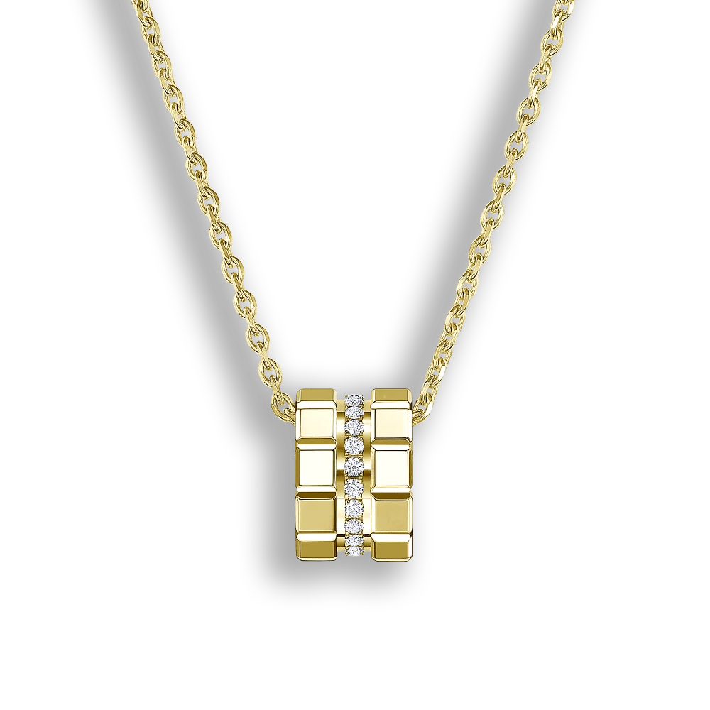 Ice Cube • Colliers & Anhänger • Gelbgold • Weißer Diamant