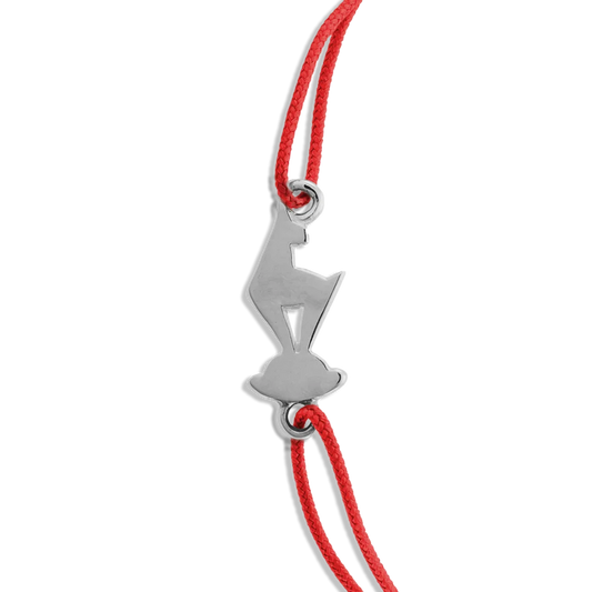 KitzSpirit© rotes Glücksarmbändchen mit KB-Gams Silber