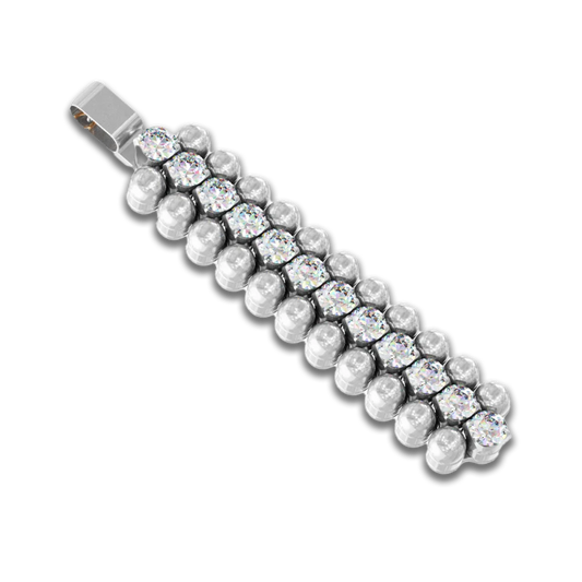 Anhänger • Multi Size • 3 Reihen • weiße Diamanten • Weißgold