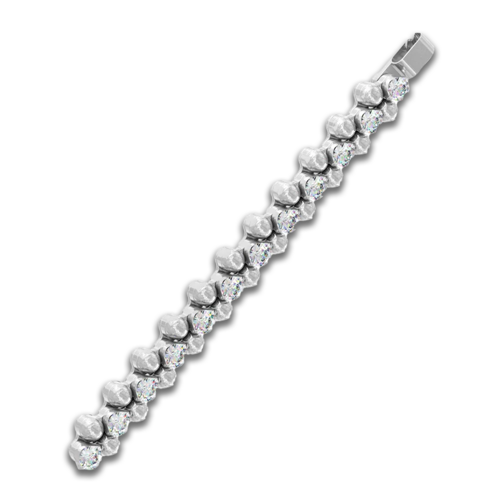 Anhänger • Multi Size • 3 Reihen • weiße Diamanten • Weißgold