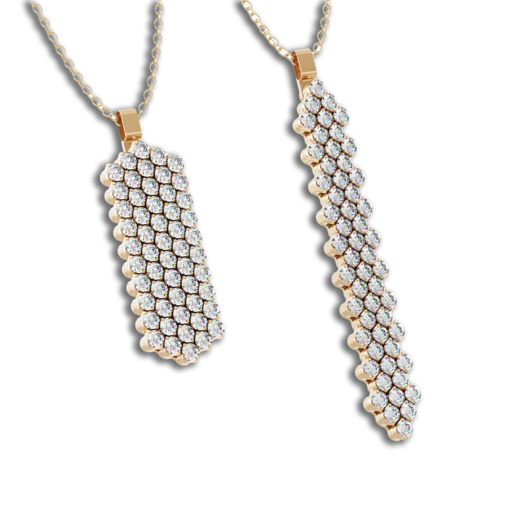 Anhänger • Multi Size • 5 Reihen • weiße Diamanten • voll besetzt • Roségold