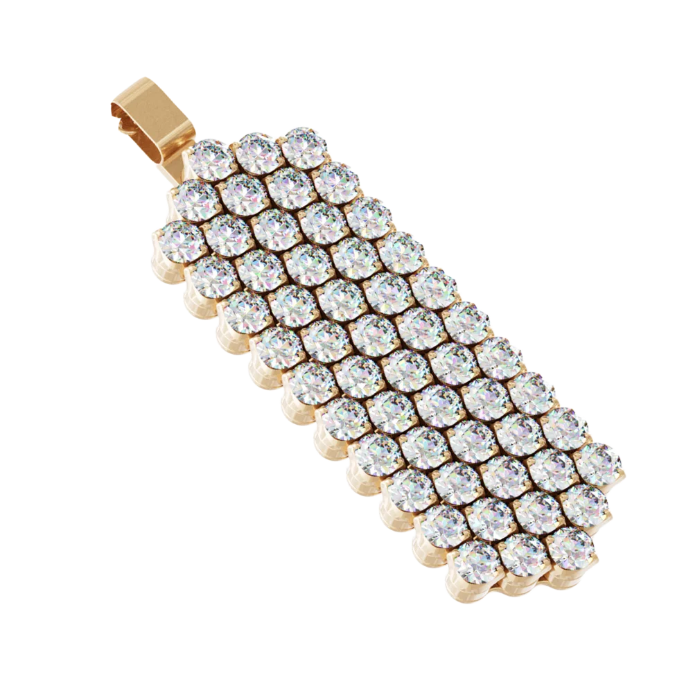 Anhänger • Multi Size • 5 Reihen • weiße Diamanten • voll besetzt • Roségold