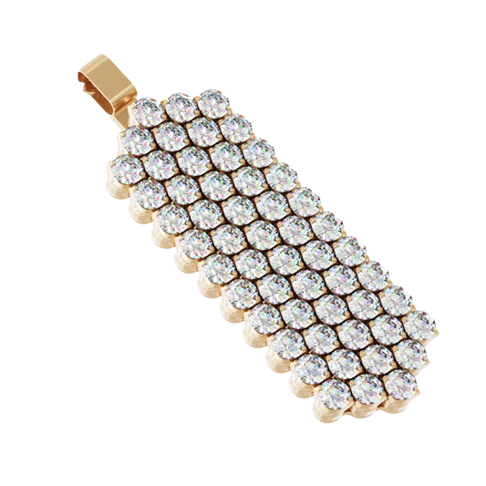 Anhänger • Multi Size • 5 Reihen • weiße Diamanten • voll besetzt • Roségold