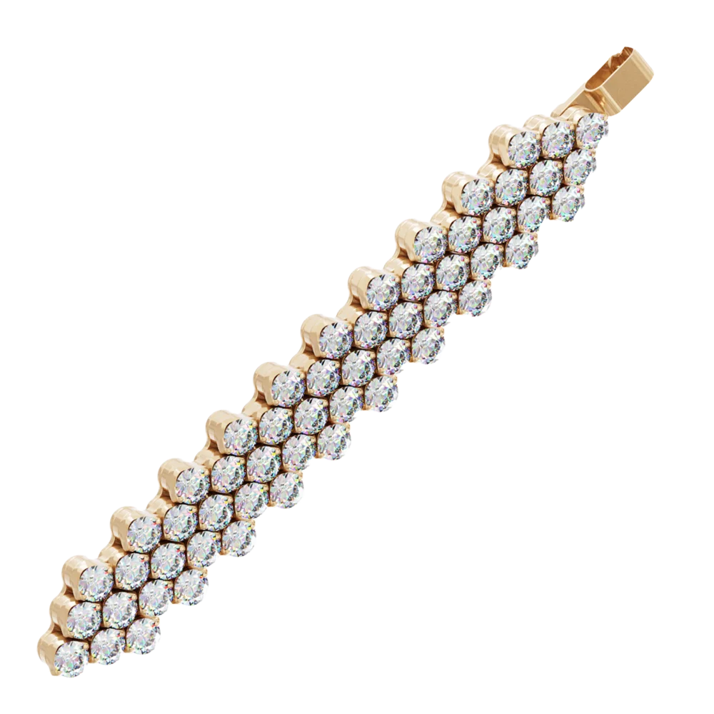 Anhänger • Multi Size • 5 Reihen • weiße Diamanten • voll besetzt • Roségold