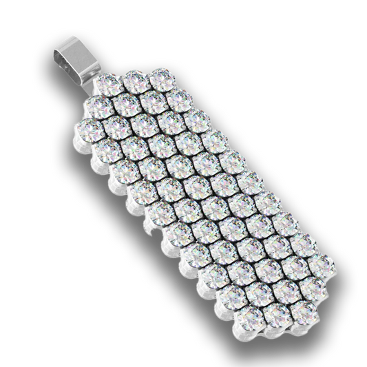 Anhänger • Multi Size • 5 Reihen • weiße Diamanten • voll besetzt • Weißgold