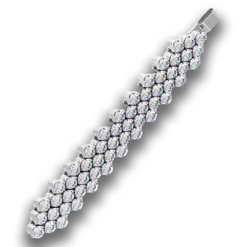 Anhänger • Multi Size • 5 Reihen • weiße Diamanten • voll besetzt • Weißgold