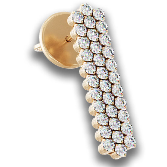 Ohrringe • Multi Size • 3 Reihen voll besetzt • weiße Diamanten • Roségold