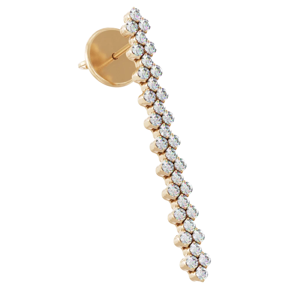 Ohrringe • Multi Size • 3 Reihen voll besetzt • weiße Diamanten • Roségold