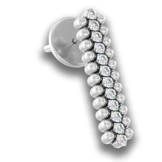 Ohrringe • Multi Size • 3 Reihen • weiße Diamanten • Weißgold