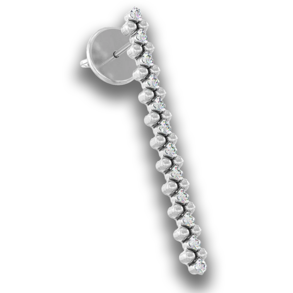 Ohrringe • Multi Size • 3 Reihen • weiße Diamanten • Weißgold