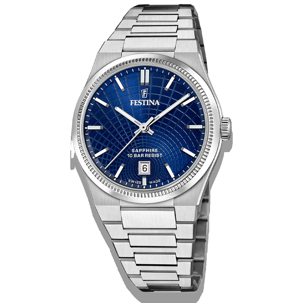 Festina Herrenuhr Swiss Made Rivé F20051/4 Blau