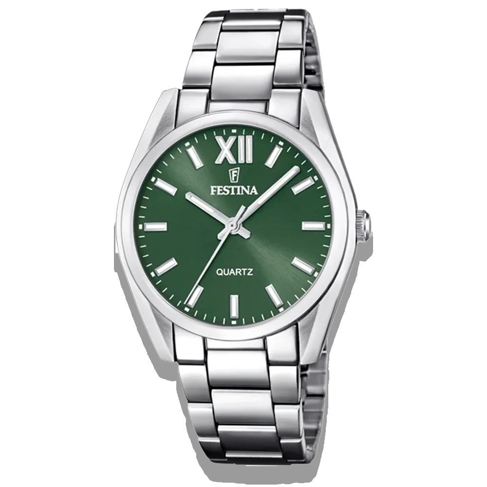Festina Damen Uhr Boyfriend Alegria F20622/4 Grün, Edelstahl Armband