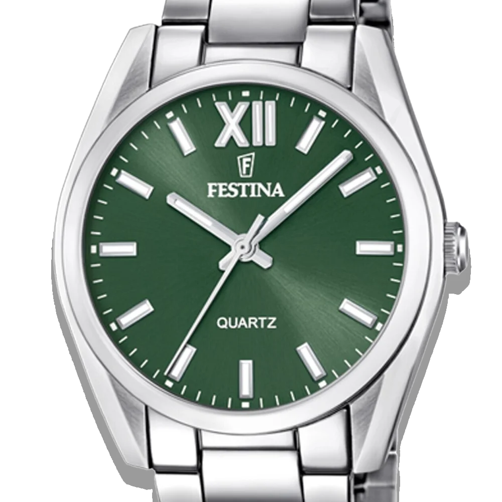 Festina Damen Uhr Boyfriend Alegria F20622/4 Grün, Edelstahl Armband