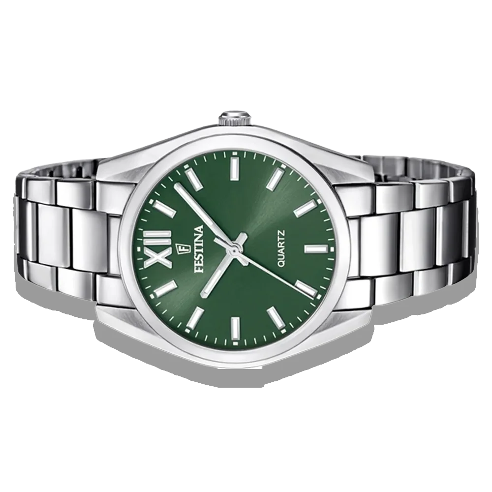 Festina Damen Uhr Boyfriend Alegria F20622/4 Grün, Edelstahl Armband