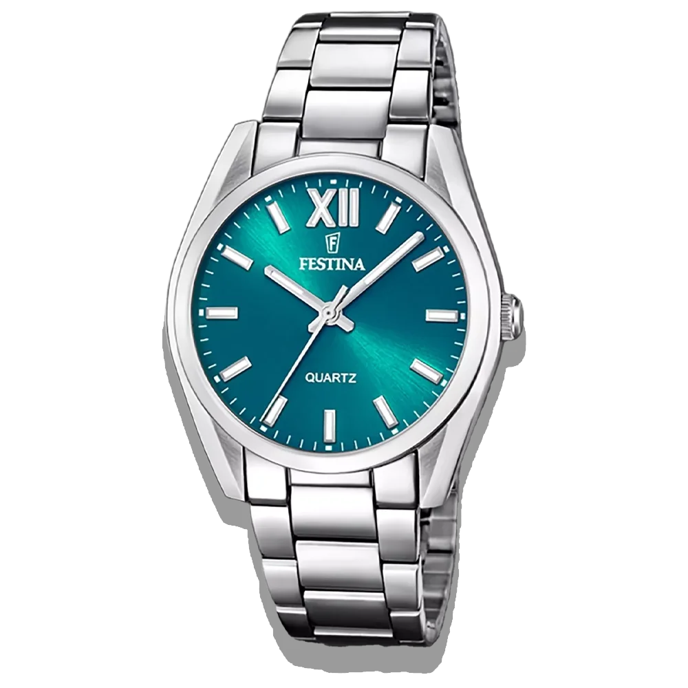 Festina Damen Uhr Boyfriend Alegria F20622/C Petrol, Edelstahl Armband