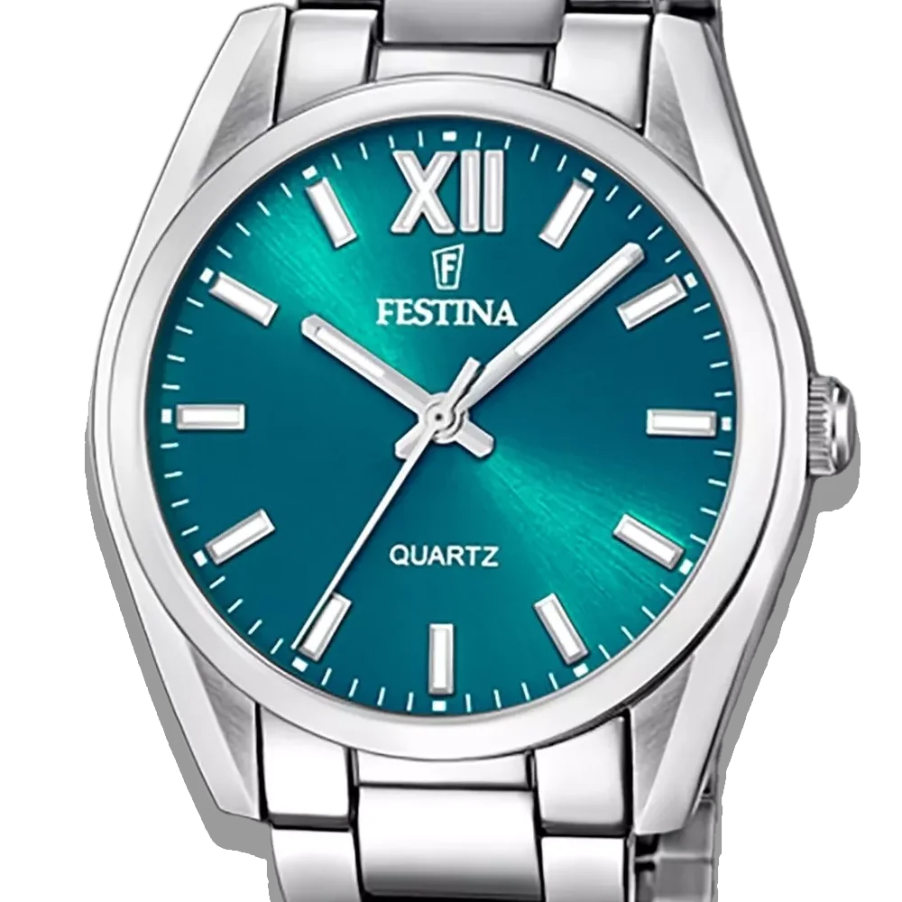 Festina Damen Uhr Boyfriend Alegria F20622/C Petrol, Edelstahl Armband