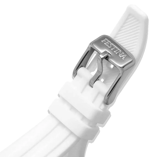 Festina Damen Uhr F20650/2 Weiß, Kautschuk Armband