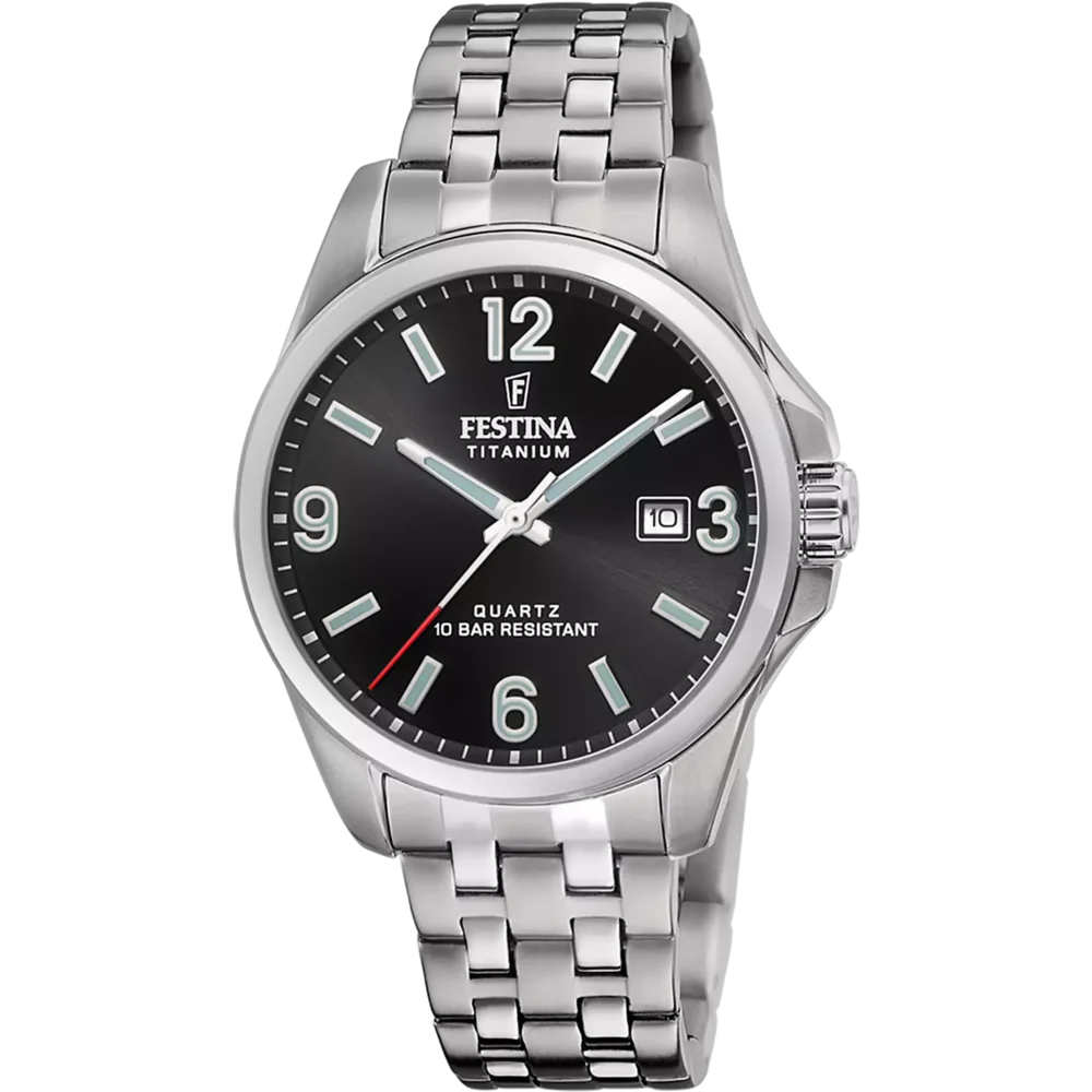 Festina Herrenuhr F20696/3 aus Titan mit schwarzem Zifferblatt