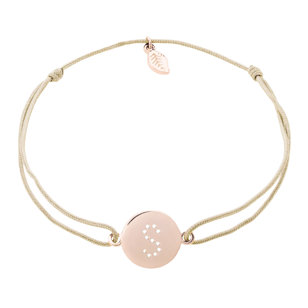 KitzSpirit© Glücksarmbändchen mit Buchstabe Roségold vergoldet
