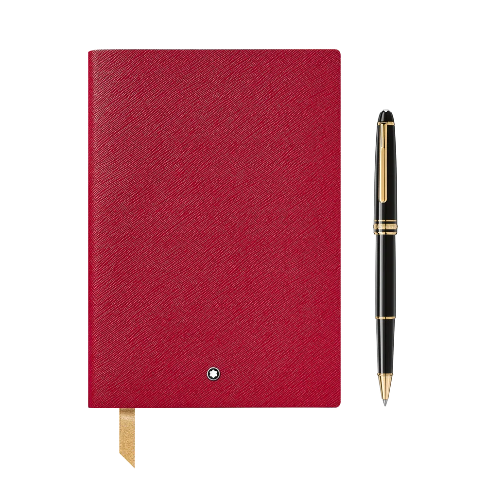 Montblanc Gift Set with Meisterstück Classique Gold-Coated Rollerball & Notebook #146 Red aus der Montblanc Boutique Kitzbühel