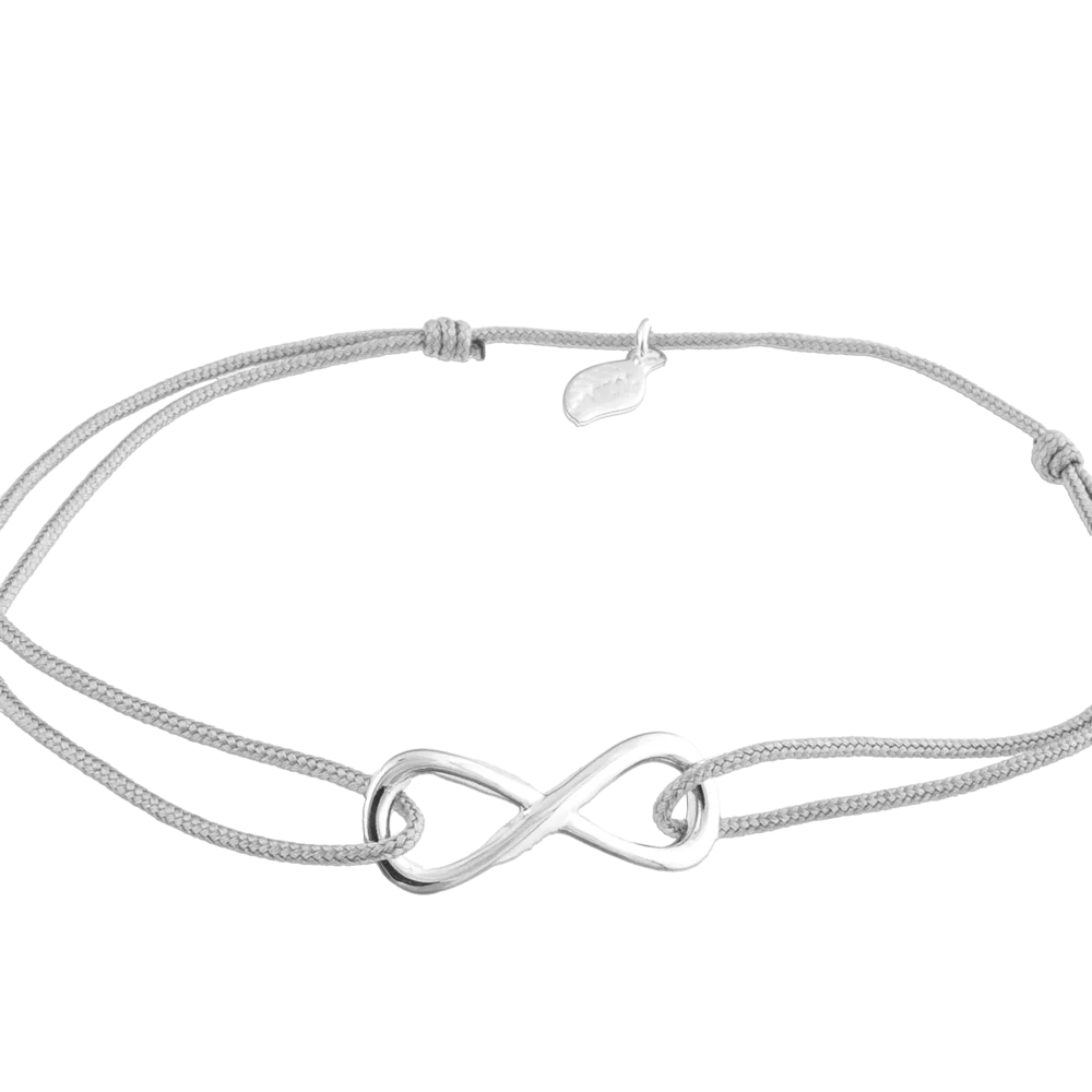 KitzSpirit© Unendlich-Zeichen Glücksarmbändchen in Silber - Band Grau