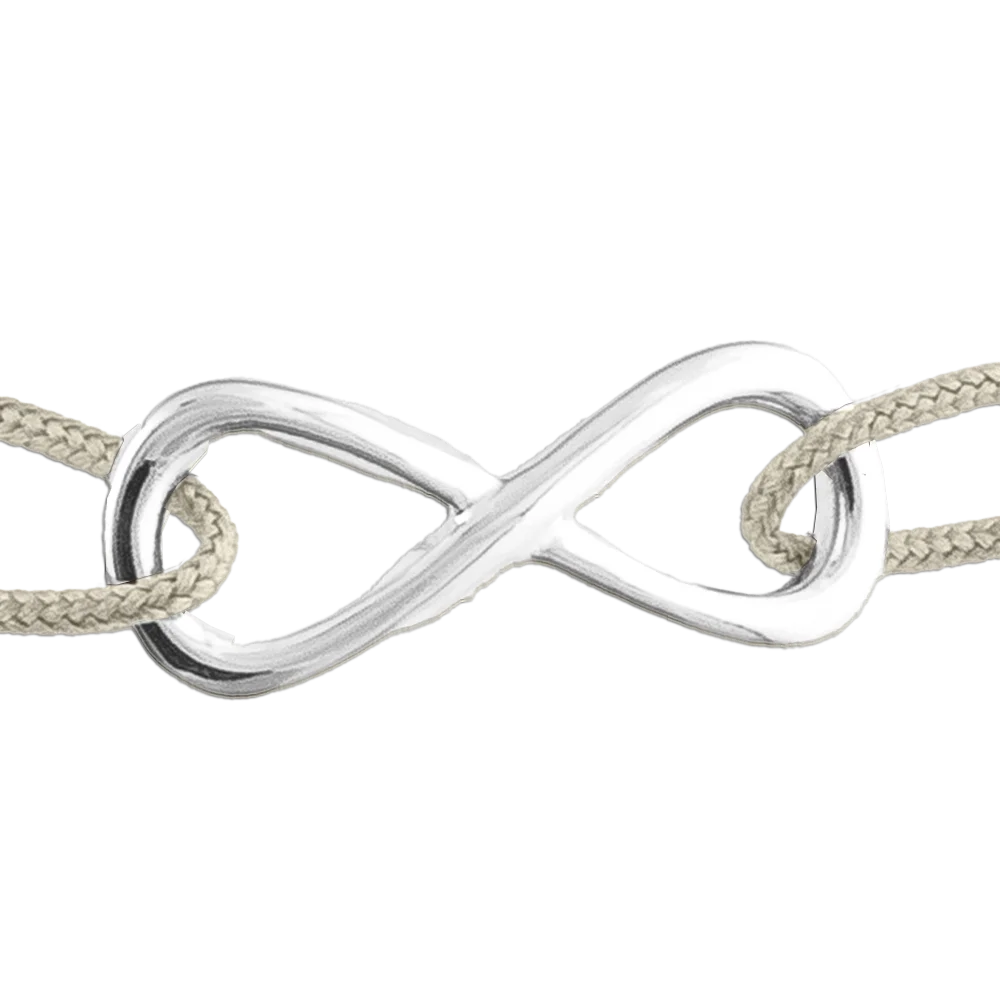 KitzSpirit© Unendlich-Zeichen Glücksarmbändchen in Silber - Band Beige