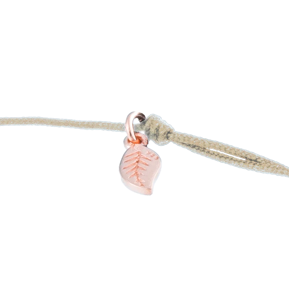 KitzSpirit© Glücksarmbändchen mit Kleeblatt in Rosé Gold - Band Beige