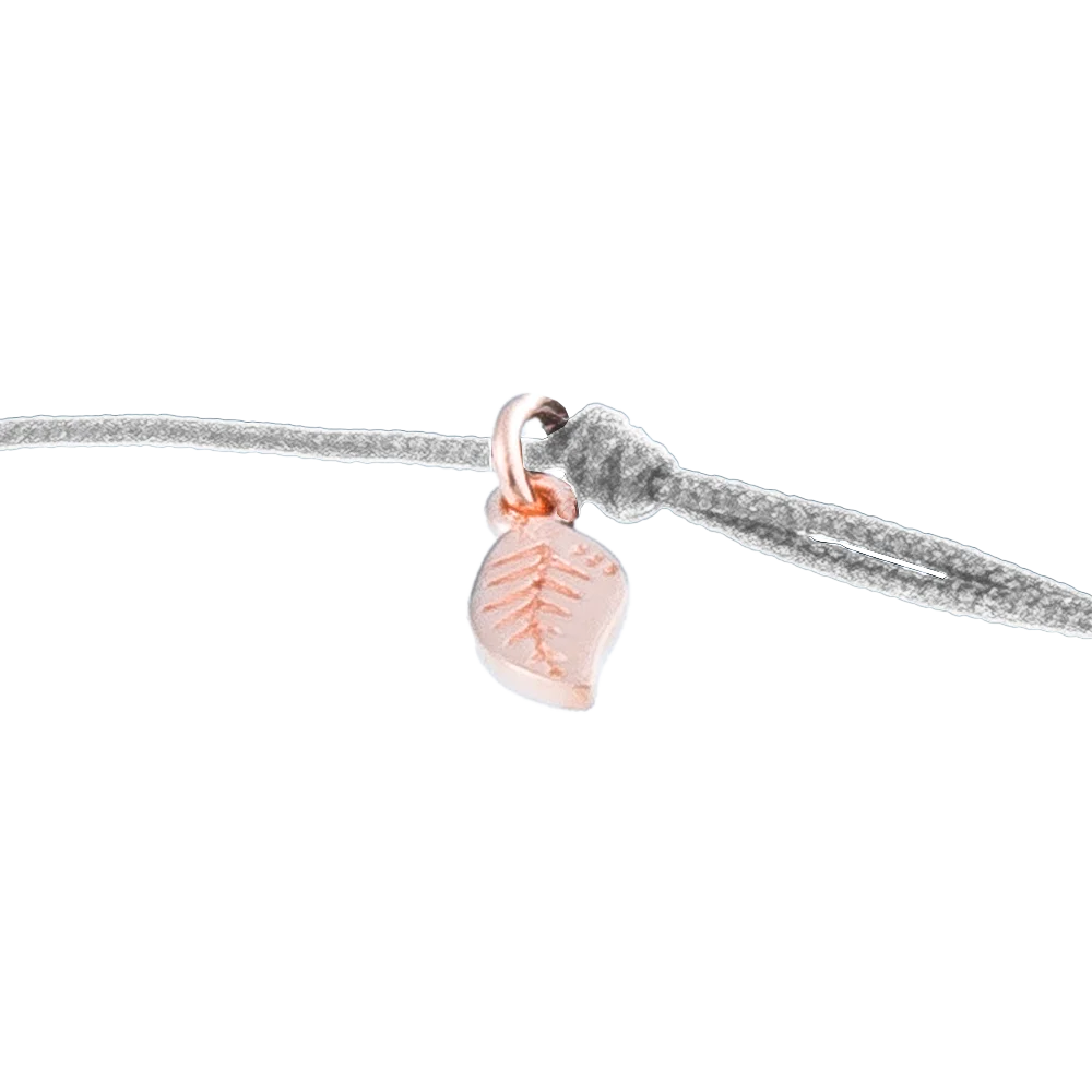 KitzSpirit© Glücksarmbändchen mit Kleeblatt mit Zirkonia in Rosé Gold vergoldet - Band Grau