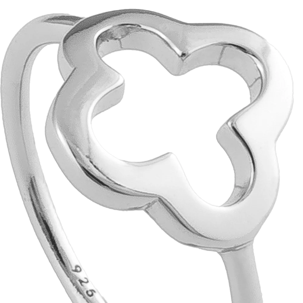 KitzSpirit© Glücksring mit Kleeblatt Symbol in Silber