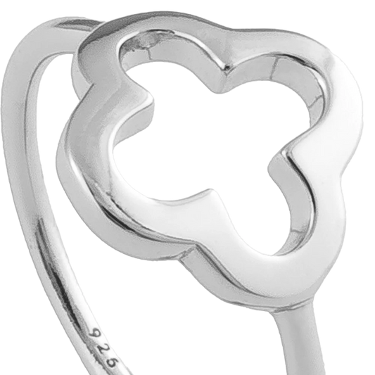 KitzSpirit© Glücksring mit Kleeblatt Symbol in Silber