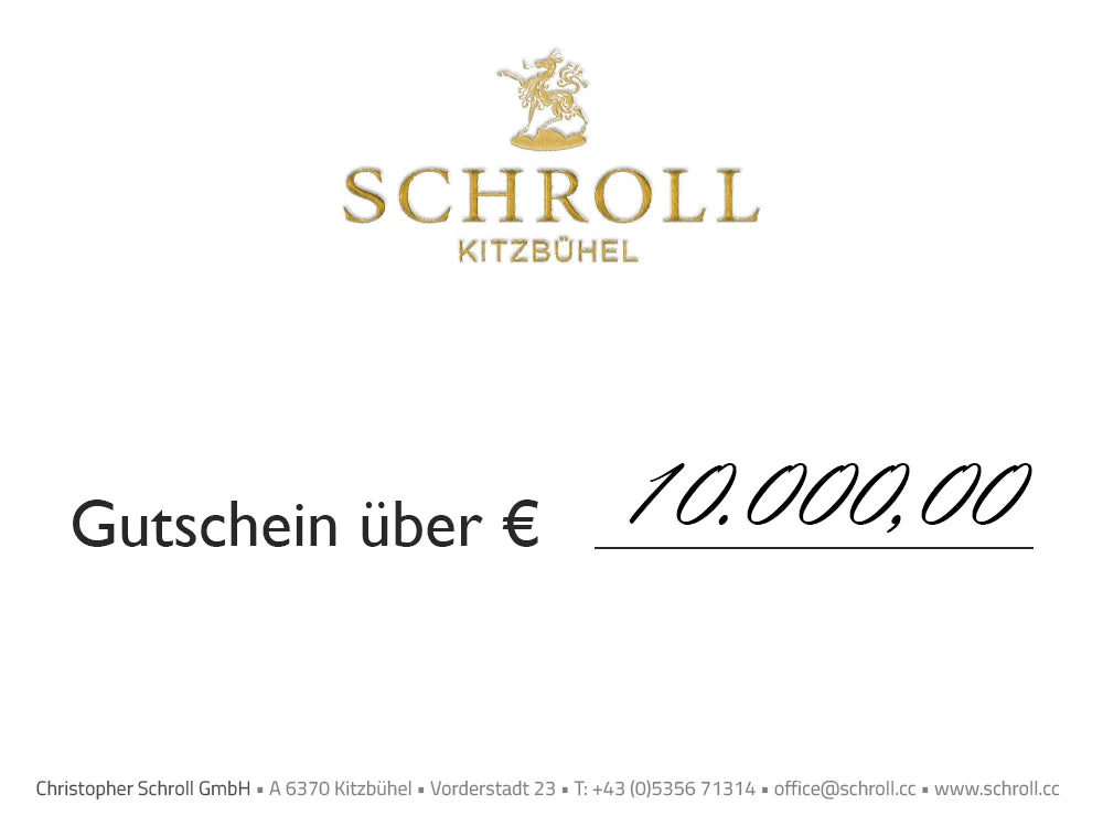 Wertgutscheine Juwelier Schroll Kitzbühel von € 10.000,00