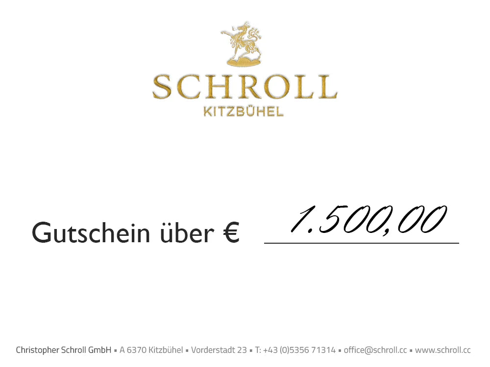 Wertgutscheine Juwelier Schroll Kitzbühel von € 1.500,00