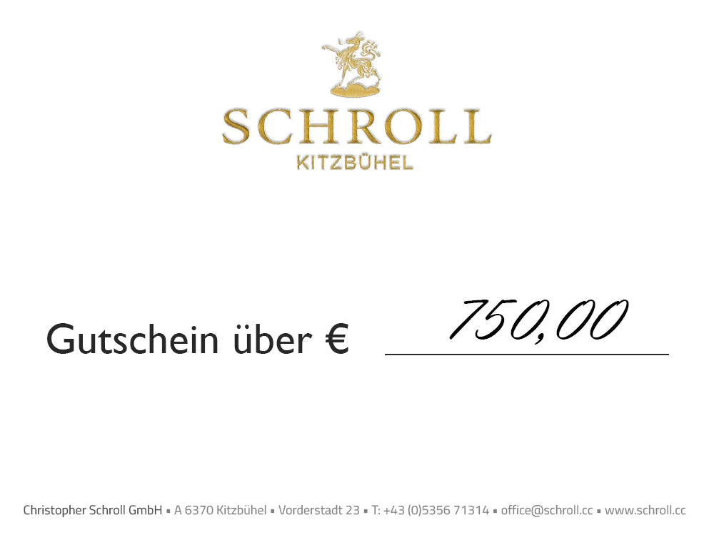 Wertgutscheine Juwelier Schroll Kitzbühel von € 750,00
